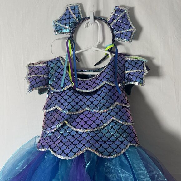 Gillians Closet Iridescent Color Change Tulle Tutu Mermaid Tail Costume Sz 5/6 - Picture 4 of 10